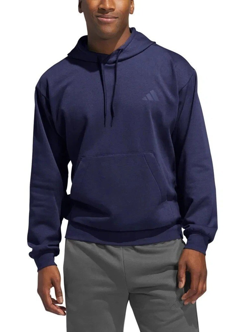 Adidas Men's Fleece Hoodie Cotton-Polyester Blend, Dark Blue Size L